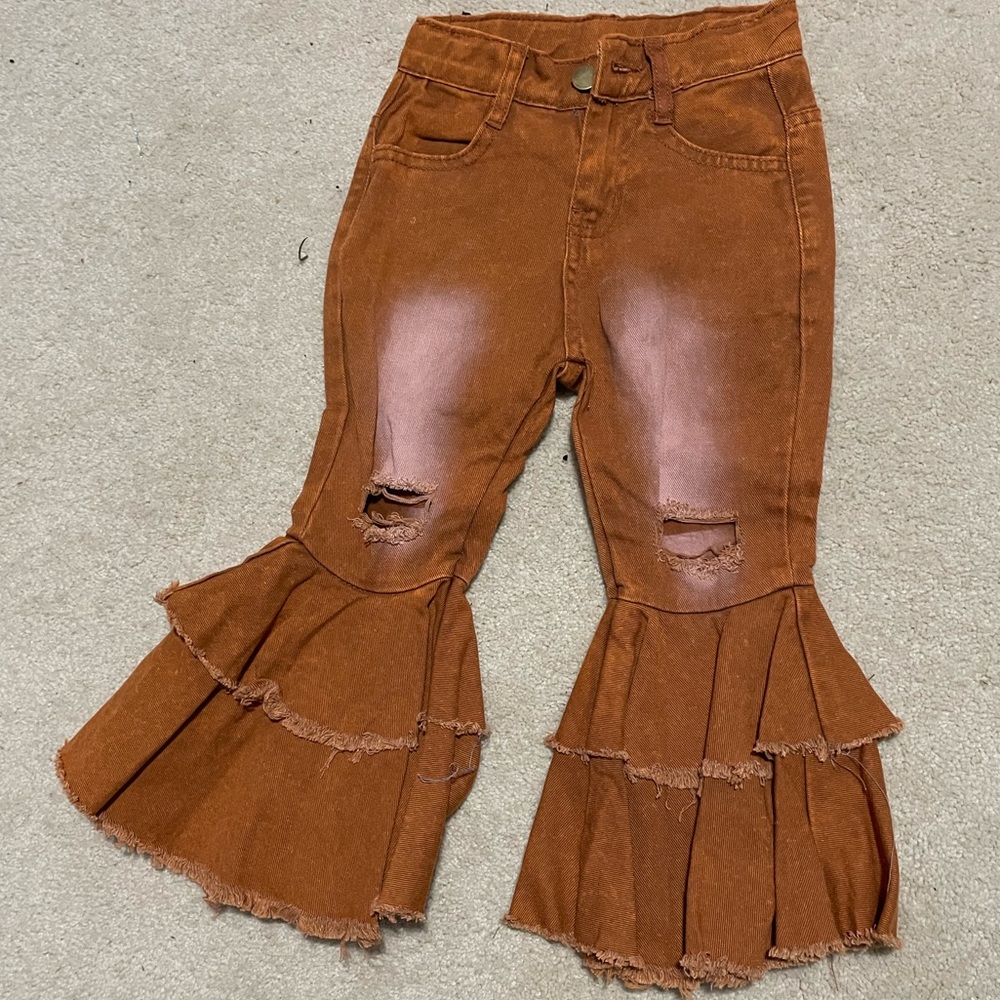 Orange Flare ombré Jeans Girls NWOT